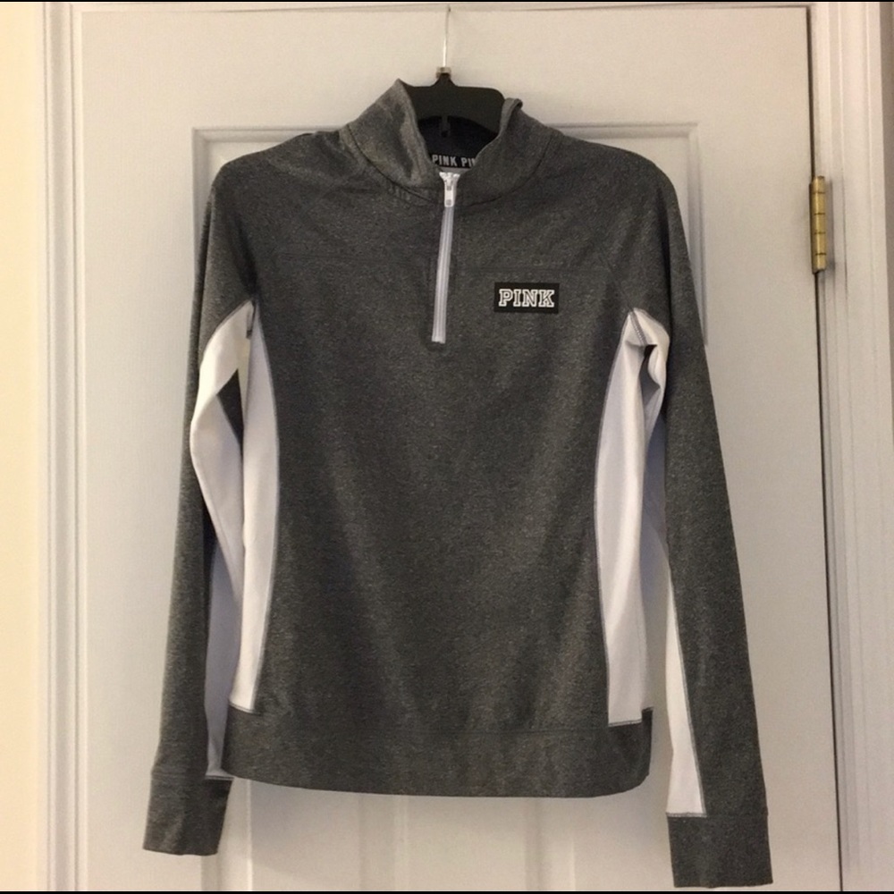 PINK Gray Quarter Zip